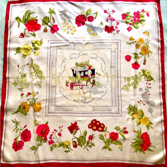 Vintage Hermès Silk Scarf 90cm – Quai aux Fleurs - Picture 1 of 11